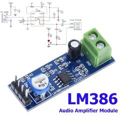 LM386 Mono Single Channel Audio Amplifier Module (High Gain)