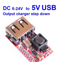 DC 6-24V 12V/24v to 5V USB Output charger step down Power Module