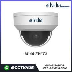 กล้อง Adividia รุ่น M-46-FW-V2 4MP Mini Dome Indoor/Outdoor Fixed 2.8mm Lens with IR IP67 Rated H.265/H.264