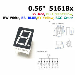 Red 0.56" 7 Segment Common Anode (CA) 5161BS 5611BS