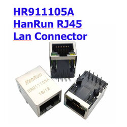 HR911105A HanRun RJ45 Lan Connector 8P8C with LEDs