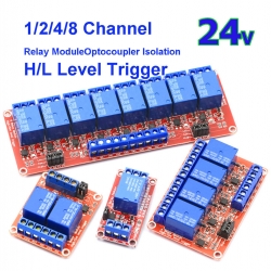24V 1/2/4/8 Channel 24V Relay Module Optocoupler Isolation Support Hgh and Low Level Trigger