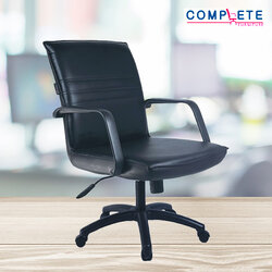 เก้าอี้สำนักงานพนักพิงเตี้ย, เก้าอี้สำนักงานพนักพิ้งเตี้ย หนังพีวีซี มีเท้าแขน complete รุ่น MG/S