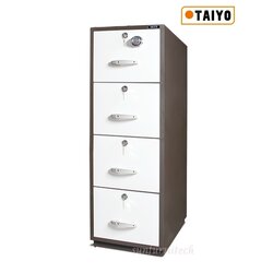ตู้เซฟนิรภัยกันไฟ 4 ลิ้นชัก,ตู้เซฟแบบลิ้นชัก, ตู้เซฟลิ้นชัก น้ำหนัก 340 กก TAIYO รุ่น FRC4-K4C