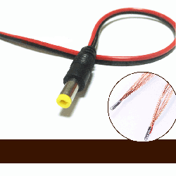 DC jack 5.5 x 2.1mm Male 20 cm pure copper core surveillance camera connector