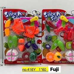 416Y ของเล่นเด็กอาหารหั่นผ่าซีก ชุดผักผลไม้หั่น ปลีกแผงละ