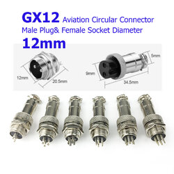 GX12 Aviation Circular Connector Male Plug& Female Socket Diameter 12mm