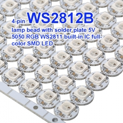 4-pin WS2812B 1ชิ้น lamp bead with solder plate 5V 5050 RGB WS2811 built-in IC full-color SMD LED