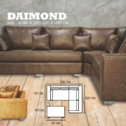 โซฟาเข้ามุม โซฟารับแขก โซฟาพักผ่อน โซฟาแอลเชฟ (L-shape) Aongrada รุ่น DAIMOND