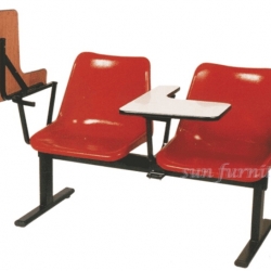 เก้าอี้เลคเชอร์ เก้าอี้ฟังบรรยาย 2 ที่นัง, 3 ที่นั่, 4 ที่นั่ง ที่นั่งและพนักพิงเปลือกโพลี เปิดด้านบน VC รุ่น DT-072