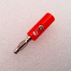 RED 4mm banana plug lantern plug with fixing screw jacks and superimposed multi-plate banana flower head