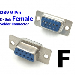 Female D-sub connector 9 pin RS232 Serial Port Connector DB9 Female solder wire type