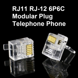 RJ11 RJ12 6P6C modular plug 6-wire voice telephone line connector, RJ12 CNC crystal head