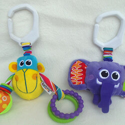 CH324 ของเล่นผ้าช้าง ลิง แขวนรถเข็นหรือเปล ชิ้นละ