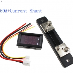 DC 0-100V 50A Digital Voltmeter Ammeter Red + BLUE LED Dual Display Voltage Current Indicator Monitor