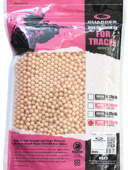 Guarder High Precision Made - 0.25g RED Glowing BBs (4000 rounds, Bag)