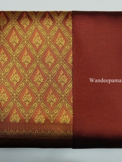 ผ้าไหมเกษตรตัดชุด สีน้ำตาลส้ม