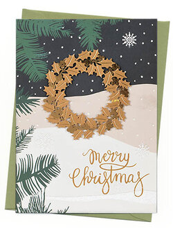 การ์ดคริสต์มาส 3D Gold Patch มีให้เลือก 6 แบบ