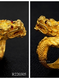 แหวนทอง: แหวนมังกรทอง เสริมบารมี (Asian Style Dragon Ring)