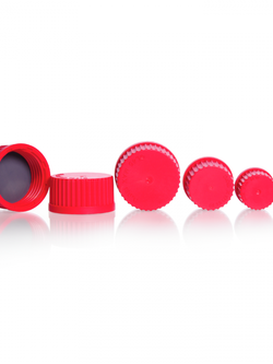 DURAN® High Temperature Screw Cap and Pouring Ring (PBT, ETFE, red), GL 32-45