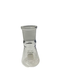 Flask, Erlenmeyer 50 ml with Joint and Glass Stopper -Pyrex