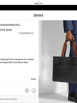 **do** กระเป๋าเดินทางหรือใส่เอกสาร Zegna BLACK DEERSKIN TOTE BAG หนังกวางนุ่ม สินค้าใหม่ ของแท้