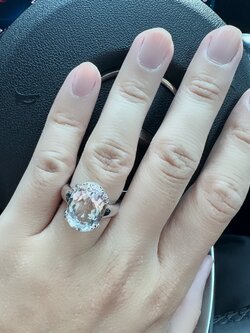 แหวนเงินแท้ ฝัง ไวท์ โทแพซ (Silver Ring with White Topaz)