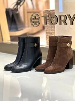 **do** รองเท้าหนังบู้ทสั้น Tory Burch T Lock High Heel Ankle Boots มี 2 สี สินค้าใหม่ ของแท้