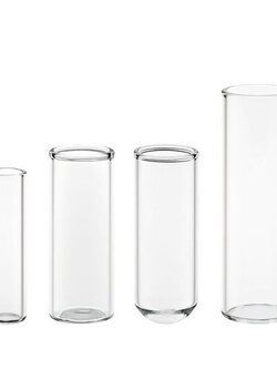 SHELL VIALS, GLASS, CLEAR