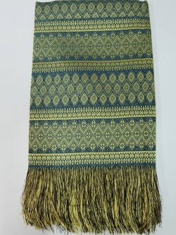 ผ้าไหมขิดคลองลาน 20 นิ้ว สีน้ำทะเล (ผ้าไหมรับไหว้)