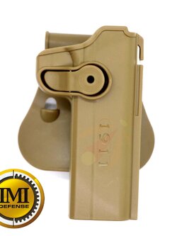 Colt 1911 Gun Holster Paintball 1911 Belt Pistol Holster Hunting Waist Gun Case 360 Degree Rotation Belt Paddle for CS - TAN