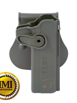 Colt 1911 Gun Holster Paintball 1911 Belt Pistol Holster Hunting Waist Gun Case 360 Degree Rotation Belt Paddle for CS - OD GREEN