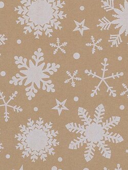 กระดาษห่อของขวัญ กระดาษคราฟ ลายเกล็ดหิมะสีขาว