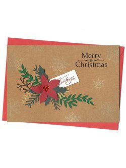 การ์ดคริสต์มาส กระดาษคราฟ Merry Christmas