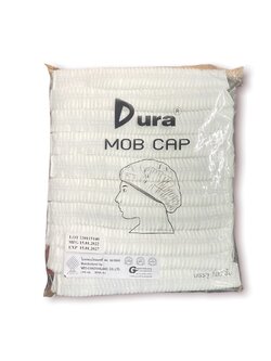 หมวกคลุมผม ใยสังเคราะห์ สีขาว /สีฟ้า/สีชมพู บรรจุ 100 ชิ้น/กล่อง -Dura