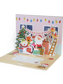 การ์ดคริสต์มาส Pop-Up Merry Christmas and Happy New Year