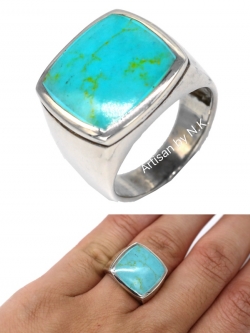 แหวนเงินแท้ฝังเทอร์คอยซ์ (Silver ring with Turquoise)