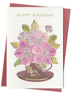 การ์ดอวยพรวันเกิด ฉลุลาย Happy Birthday