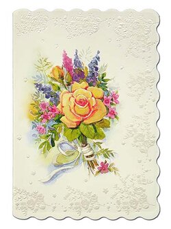 การ์ดอวยพร ลายดอกไม้วินเทจ