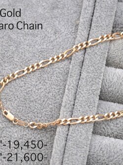 สร้อยทอง 9K ลายฟิกาโร่ (สร้อยทองอิตาลี ลายฟิกาโร่ 9K Gold Figaro Necklace)