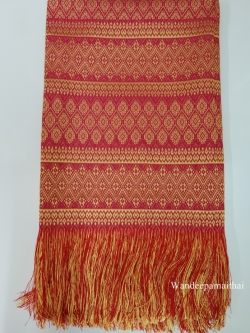 ผ้าไหมขิดคลองลาน 20 นิ้ว สีชมพูบานเย็น (ผ้าไหมรับไหว้)