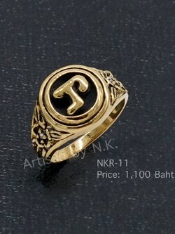 แหวนหัวนะโม ทำจากเงินแท้ ชุบทองแท้