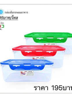 กล่องล็อกผืนผ้า-ฝาสี 2900ml 824-1 (ราต่อโหล)