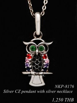 จี้เงินแท้ฝังพลอยCZ ขายพร้อมสร้อยเงินแท้