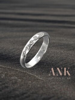 แหวนเงินแท้ 925 ฝัง CZ 5 เม็ด