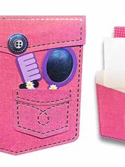 การ์ดอวยพร รูปกระเป๋ายีนส์ มีให้เลือก 6 สี