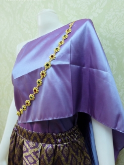 ผ้าสไบสี เนื้อดี (ไหมเกษตร)