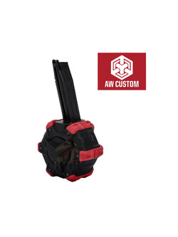 AW CUSTOM HI CAPA 5.1 GREEN GAS MAGAZINE (350 ROUNDS DRUM MAGAZINE) RED