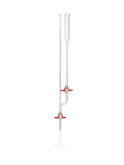 DURAN® Microburette, with Schellbach stripe and PTFE key, Class AS, with straight standard ground stopcock with batch certificate and certificate of conformity, 1-10 ml