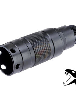 Kizuna Works 24mm Positive Flash Hider for AK-104 Style Airsoft Rifles w/ 14mm Negative Adapter (Model: Ported)
